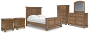 Feddinger Queen Panel Bed, Dresser, Mirror, Chest and 2 Nightstands