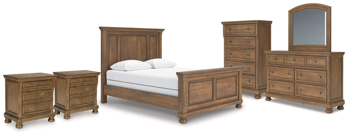 Feddinger Queen Panel Bed, Dresser, Mirror, Chest and 2 Nightstands