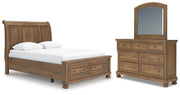 Feddinger Queen Sleigh Storage Bed, Dresser and Mirror
