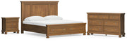Feddinger California King Panel Storage Bed, Dresser and Nightstand