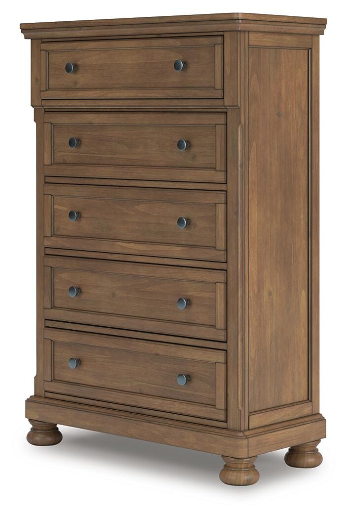 Feddinger Queen Panel Bed, Dresser, Mirror, Chest and 2 Nightstands