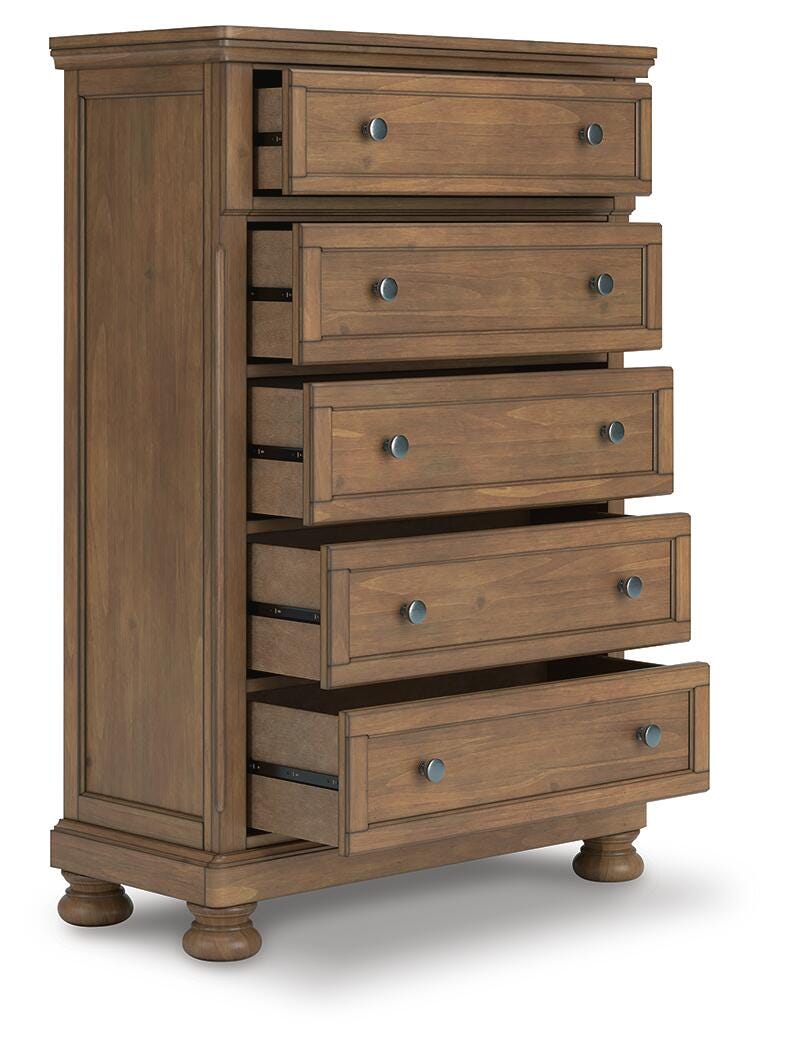 Feddinger Queen Panel Bed, Dresser, Mirror, Chest and 2 Nightstands