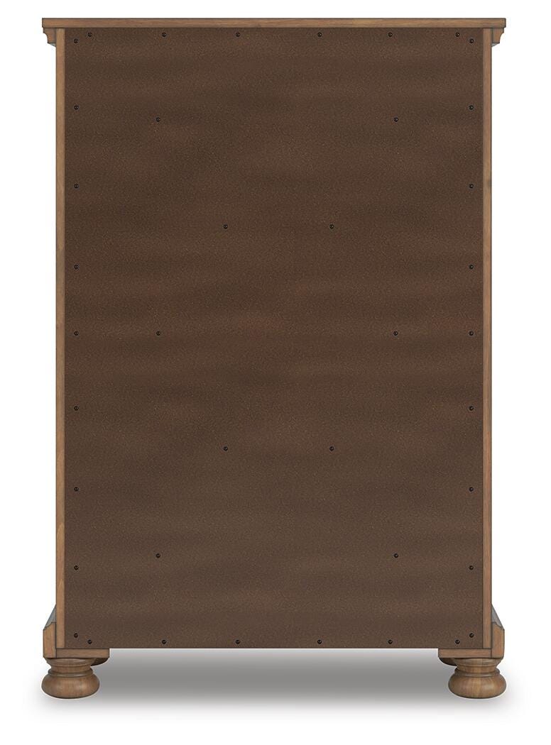 Feddinger Queen Panel Bed, Dresser, Mirror, Chest and Nightstand