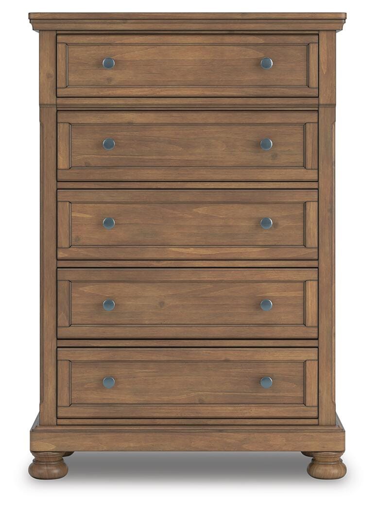 Feddinger Queen Panel Bed, Dresser, Mirror, Chest and 2 Nightstands