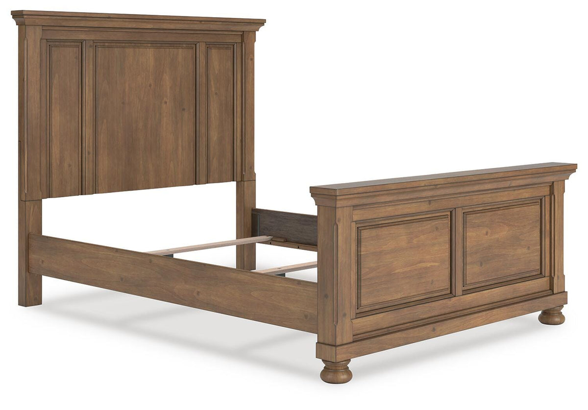 Feddinger Panel Bed Set - Queen, Mirrored Dresser