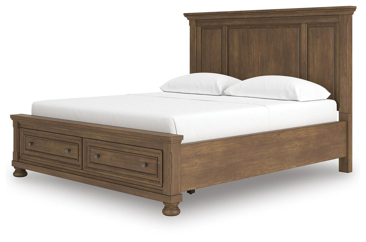 Feddinger California King Panel Storage Bed, Dresser and Nightstand