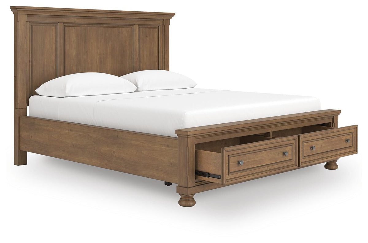 Feddinger California King Panel Storage Bed, Dresser and Nightstand