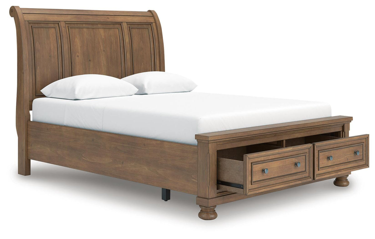 Feddinger Queen Sleigh Storage Bed, Dresser and Mirror