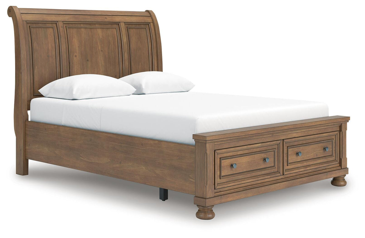 Feddinger Queen Sleigh Storage Bed, Dresser and Mirror