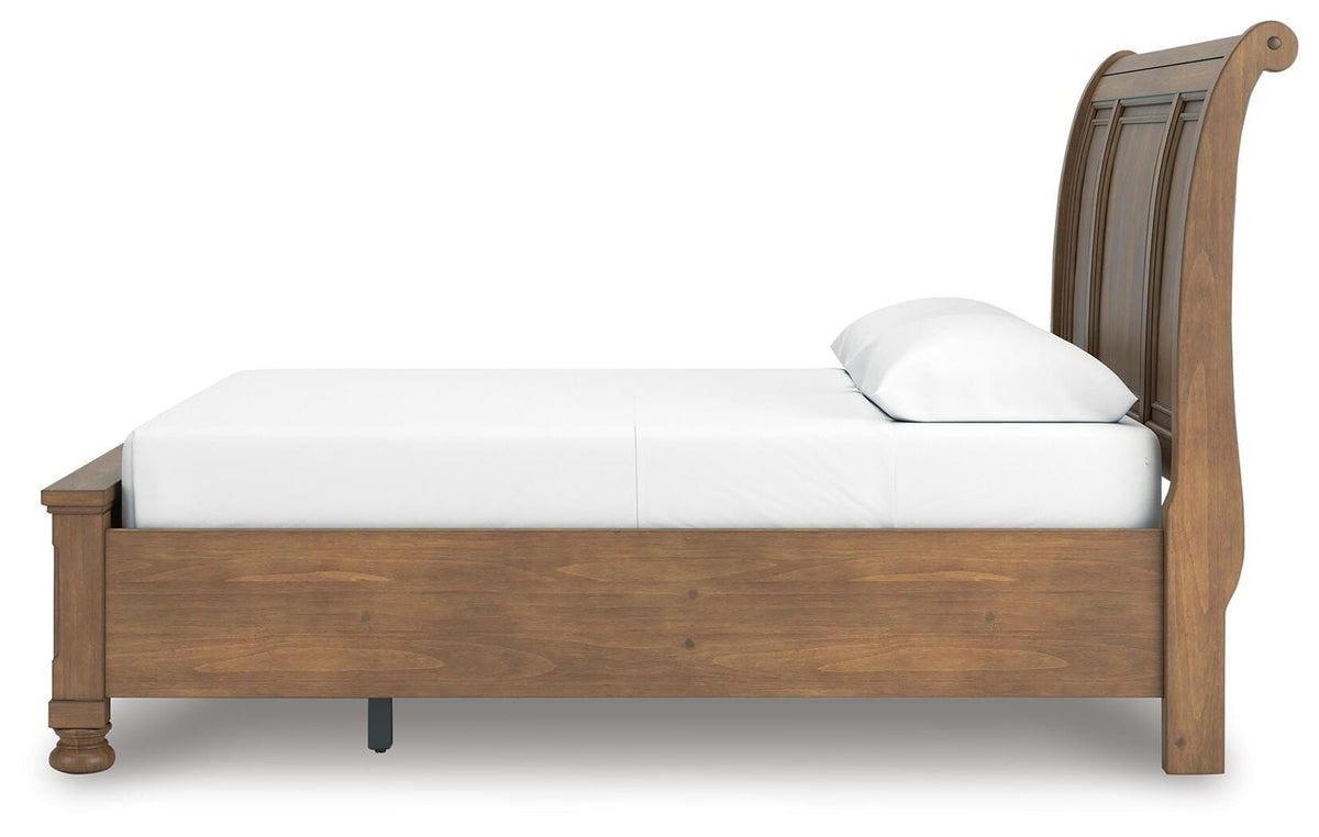 Feddinger Queen Sleigh Storage Bed, Dresser and Mirror