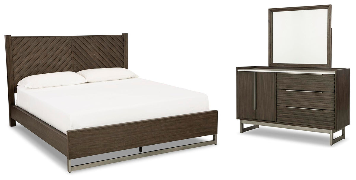 Arkenton King Panel Bed, Dresser and Mirror