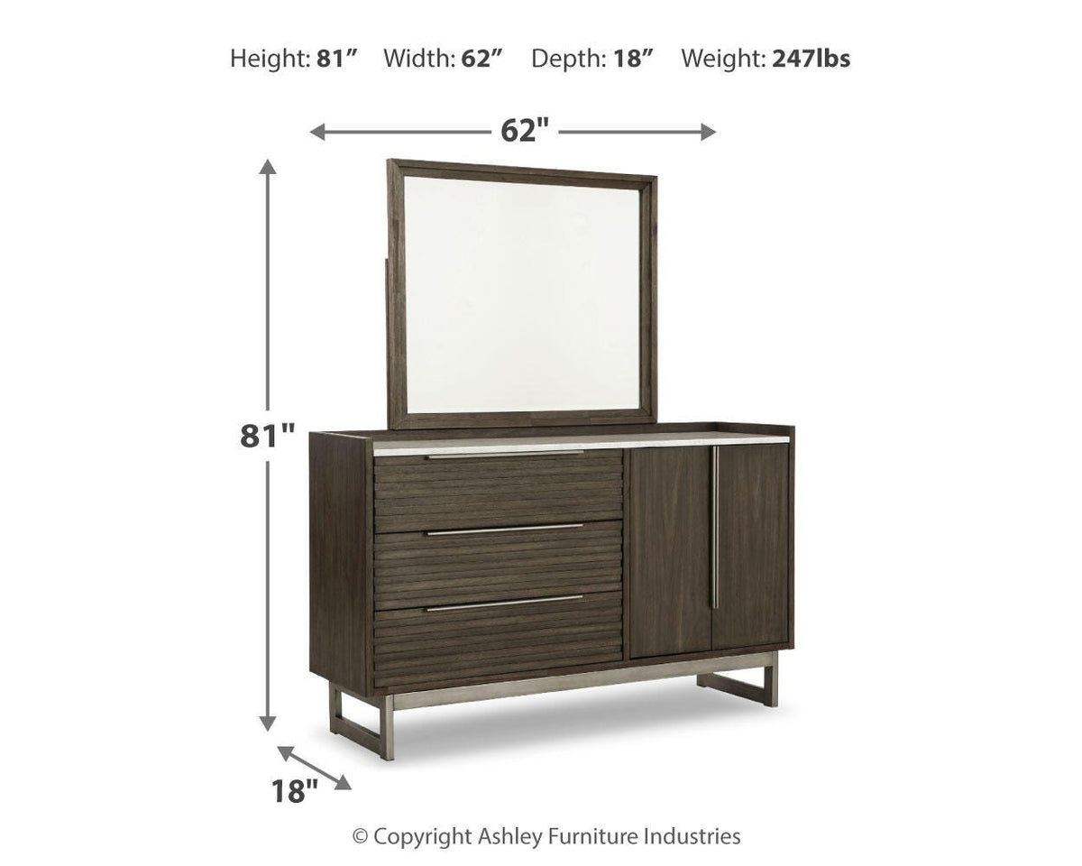 Arkenton King Panel Bed, Dresser and Mirror
