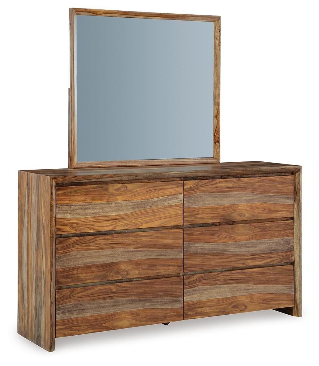 Dressonni King Panel Bed, Dresser and Mirror