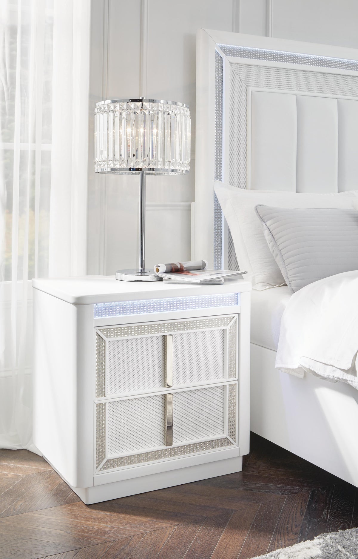 Chalanna Queen Panel Storage Bed and Nightstand