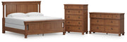 Rowlenstown California King Poster Bed with Dresser and Chest