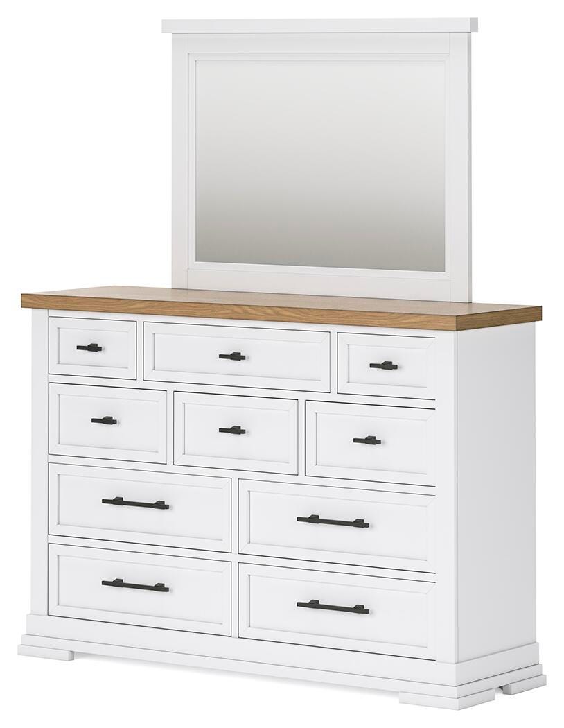 Ashbryn Queen Panel Storage Bed, Dresser, Mirror and 2 Nightstands