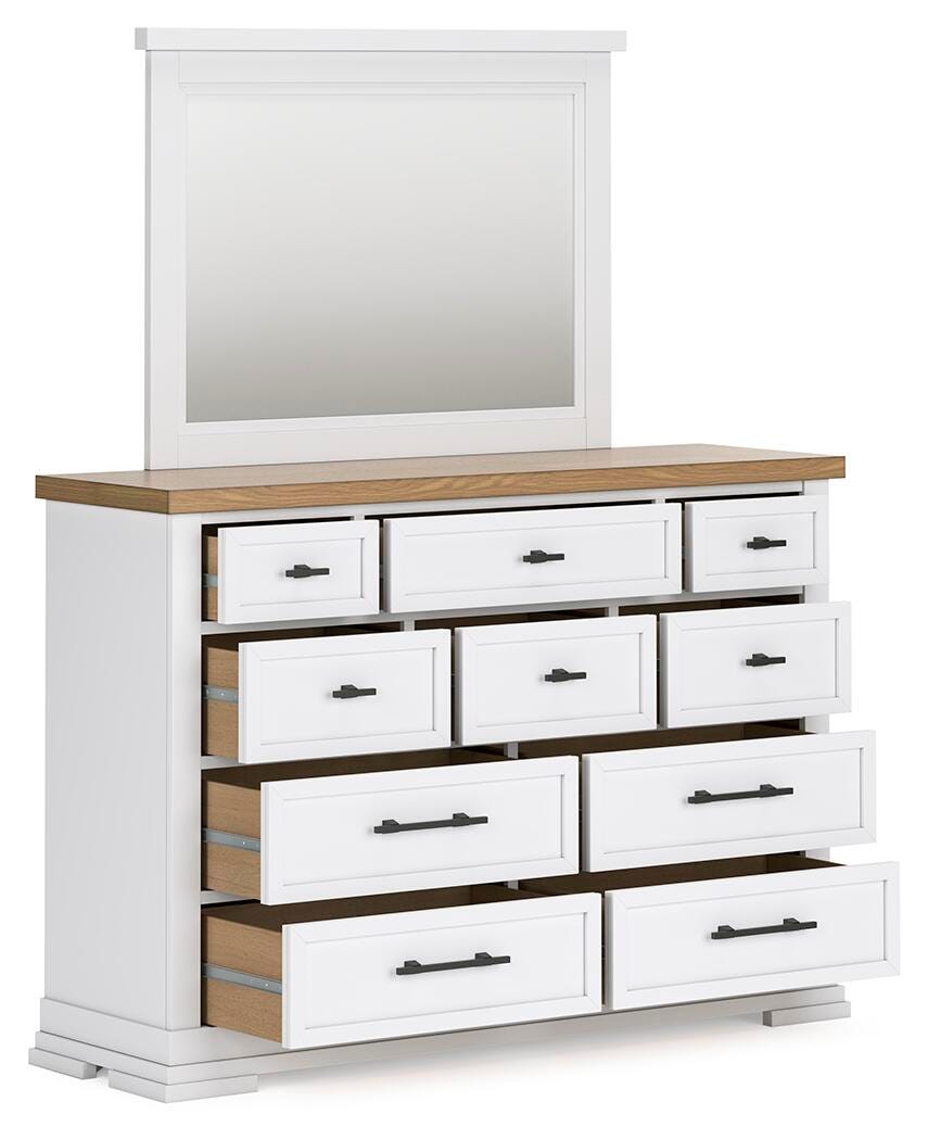 Ashbryn Queen Panel Storage Bed, Dresser, Mirror and 2 Nightstands