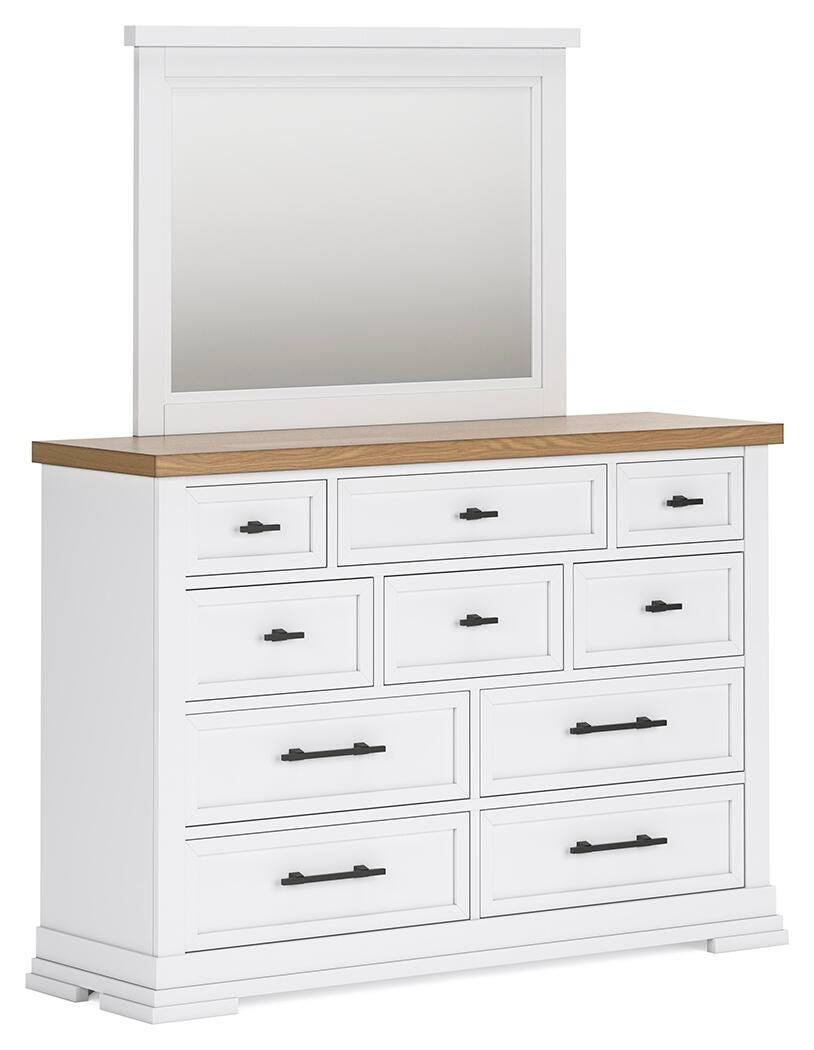 Ashbryn Panel Storage Bed Set - California King, Dresser and Mirror