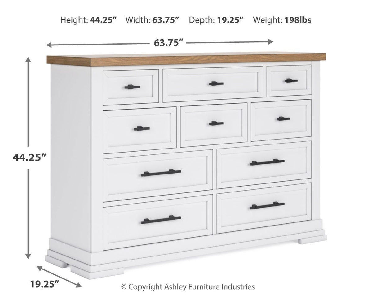 Ashbryn Panel Storage Bed Set - Queen, Dresser