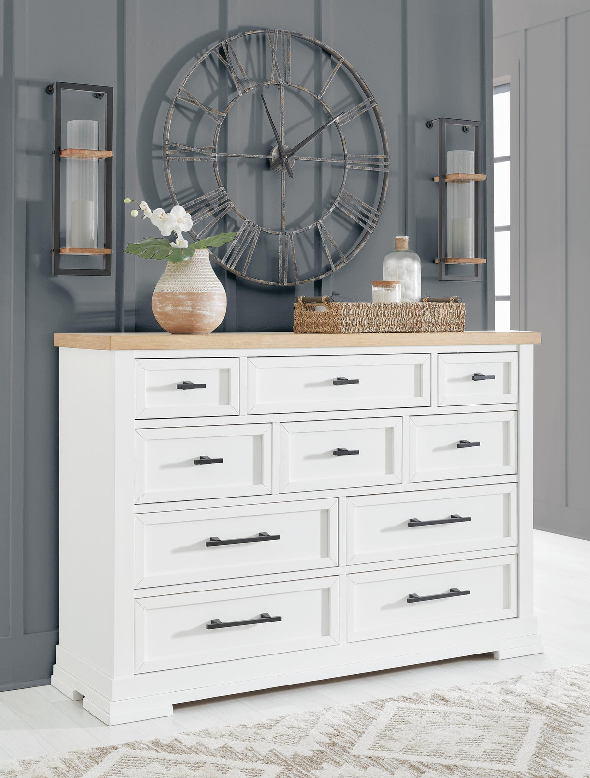 Ashbryn Panel Storage Bed Set - Queen, Dresser