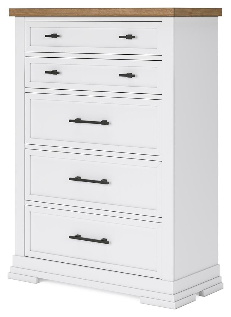 Ashbryn Panel Storage Bed Set - California King, Dresser, Mirror and Chest