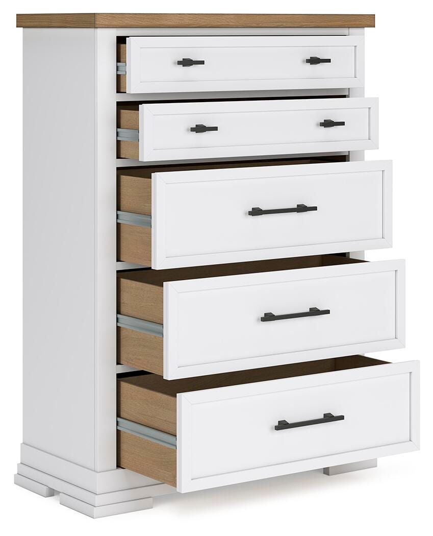 Ashbryn Panel Storage Bed Set - California King, Dresser, Mirror and Chest