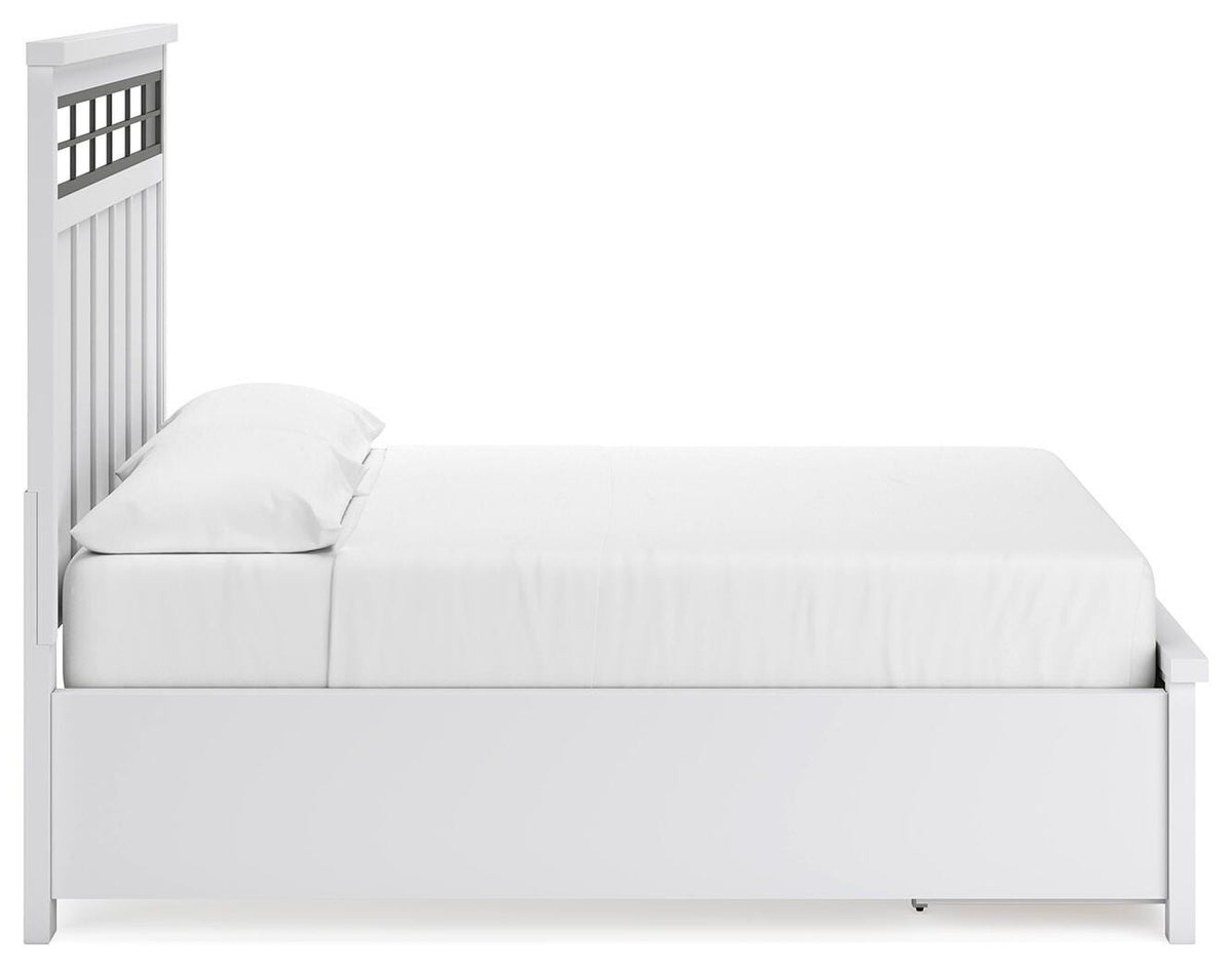Ashbryn Panel Storage Bed Set - California King, 2 Nightstands
