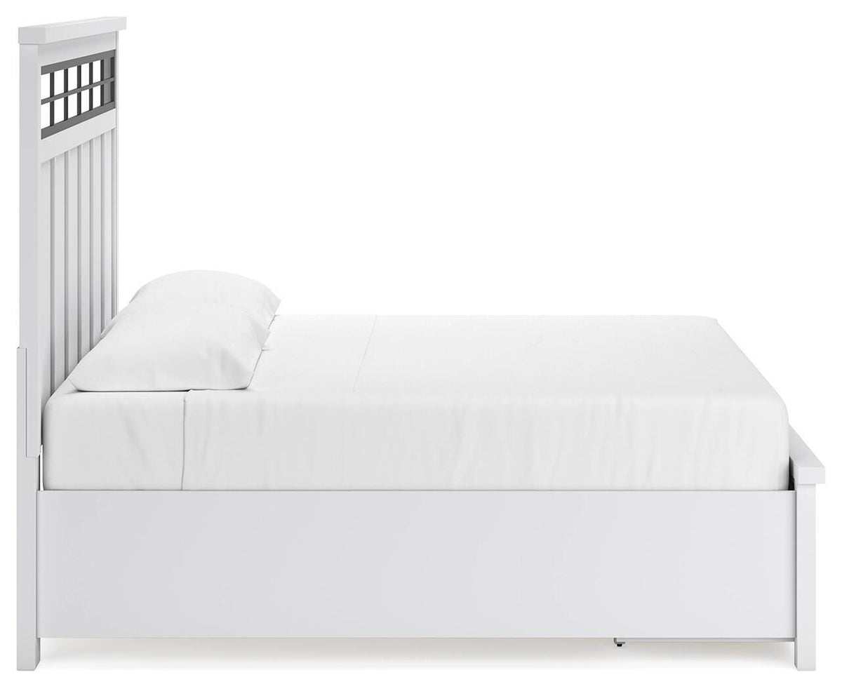 Ashbryn King Panel Storage Bed, Dresser, Mirror and Nightstand
