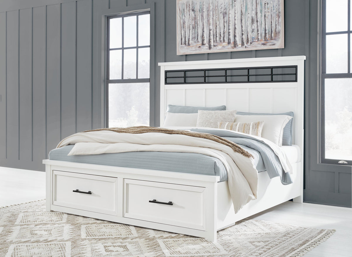 Ashbryn King Panel Bed, Dresser, Mirror and 2 Nightstands