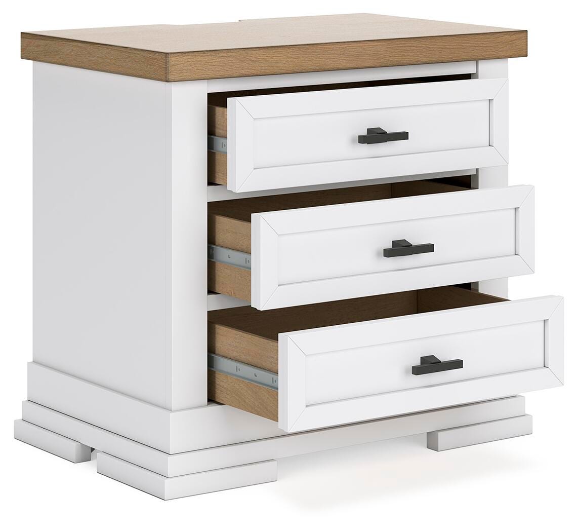 Ashbryn Panel Storage Bed Set - California King, 2 Nightstands