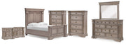 Blairhurst Queen Panel Bed. Dresser, Mirror, 2 Chests and 2 Nightstands