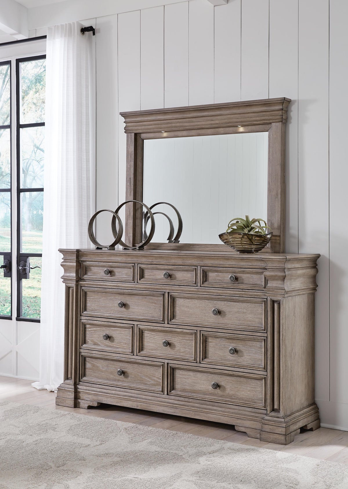 Blairhurst Queen Panel Bed. Dresser, Mirror, 2 Chests and 2 Nightstands
