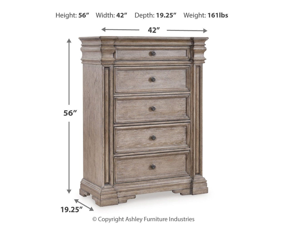 Blairhurst Queen Panel Bed. Dresser, Mirror, 2 Chests and 2 Nightstands
