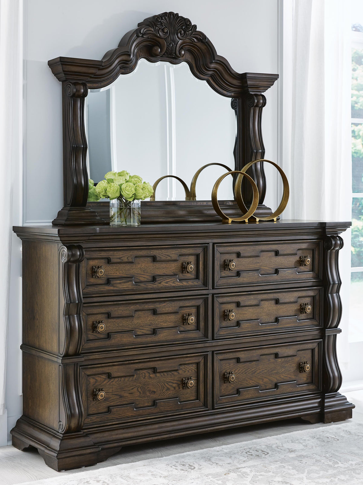 Maylee Queen Panel Bed, Dresser, Mirror, Chest and 2 Nightstands