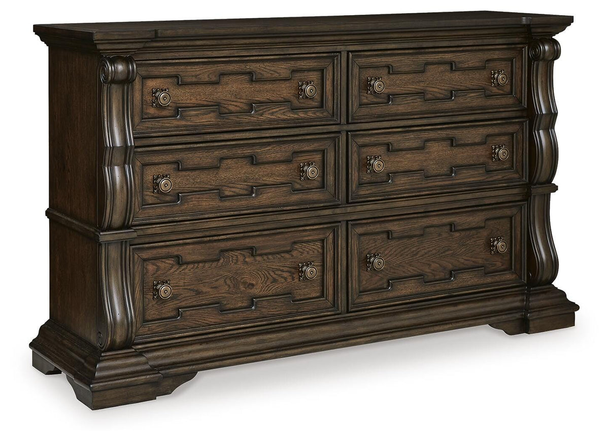 Maylee Upholstered Bed Set - Queen, Dresser