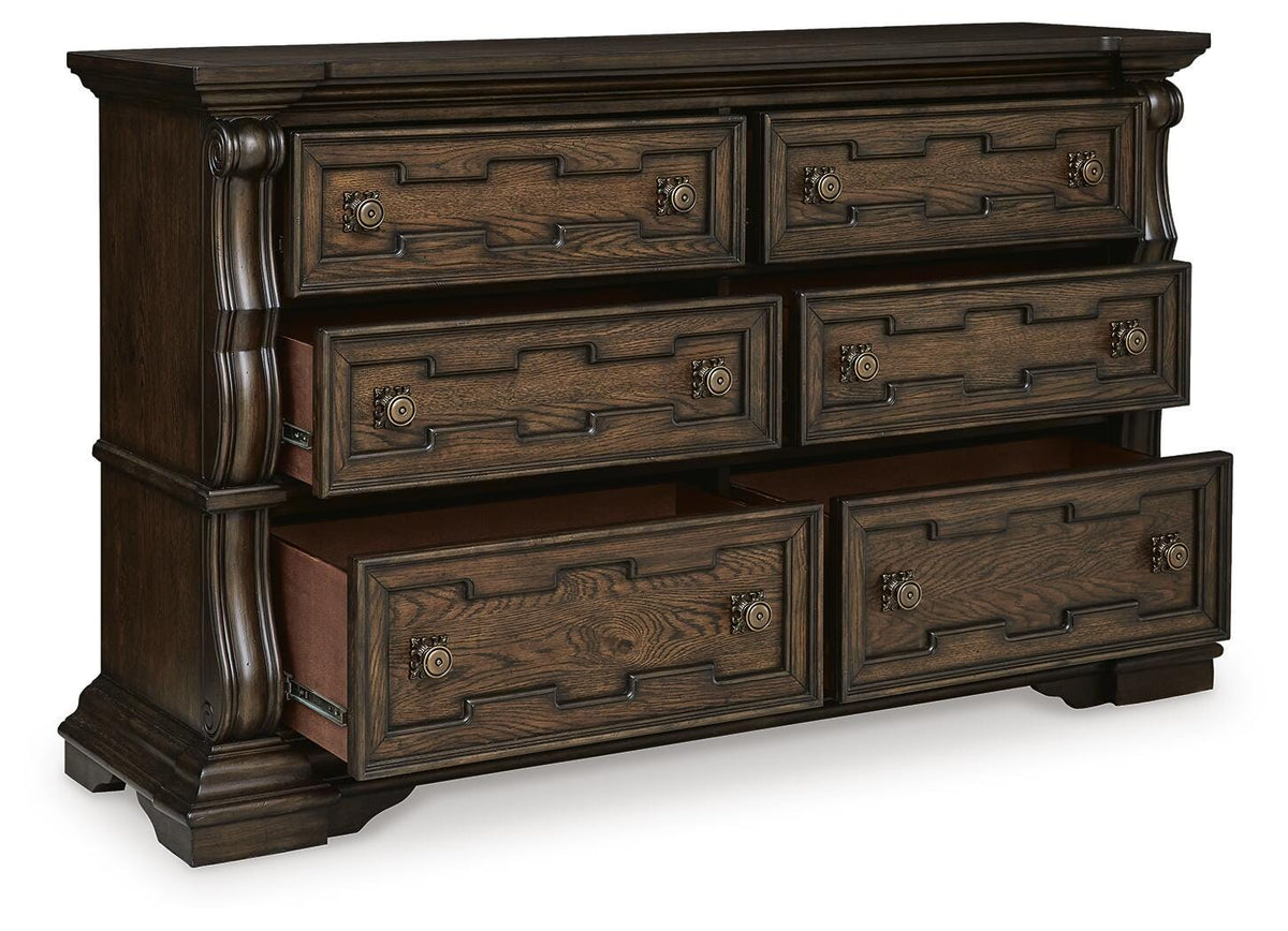 Maylee Upholstered Bed Set - Queen, Dresser