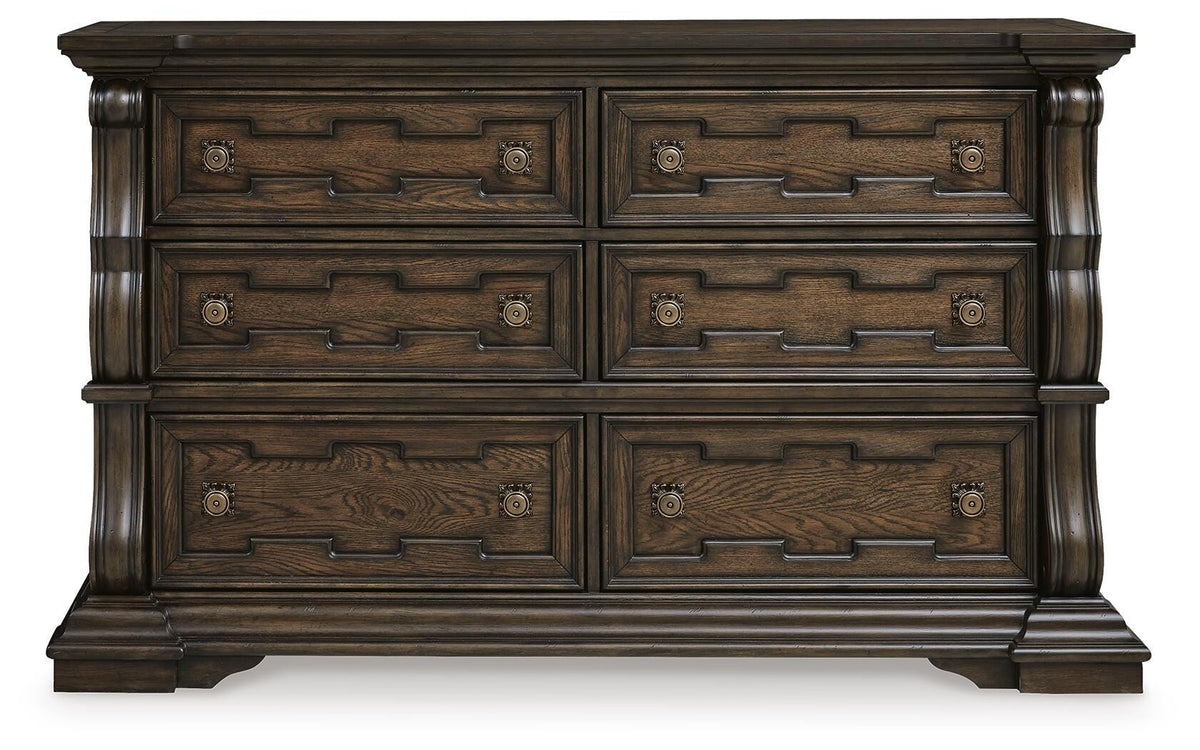 Maylee King Upholstered Bed, Dresser and 2 Nightstands
