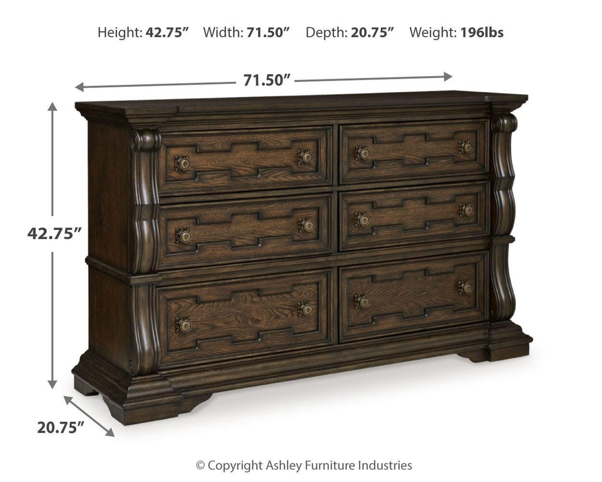 Maylee Upholstered Bed Set - California King, Dresser and 2 Nightstands