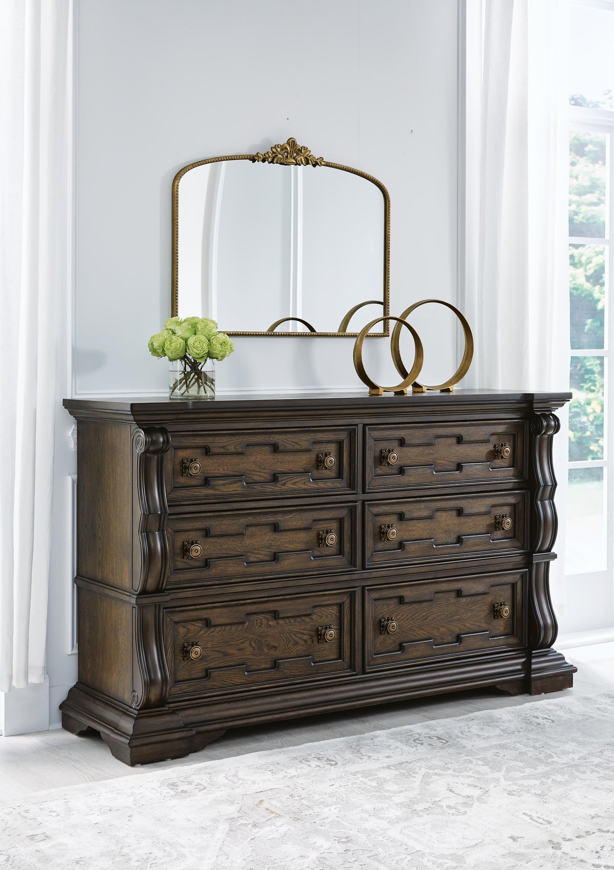 Maylee Upholstered Bed Set - Queen, Dresser