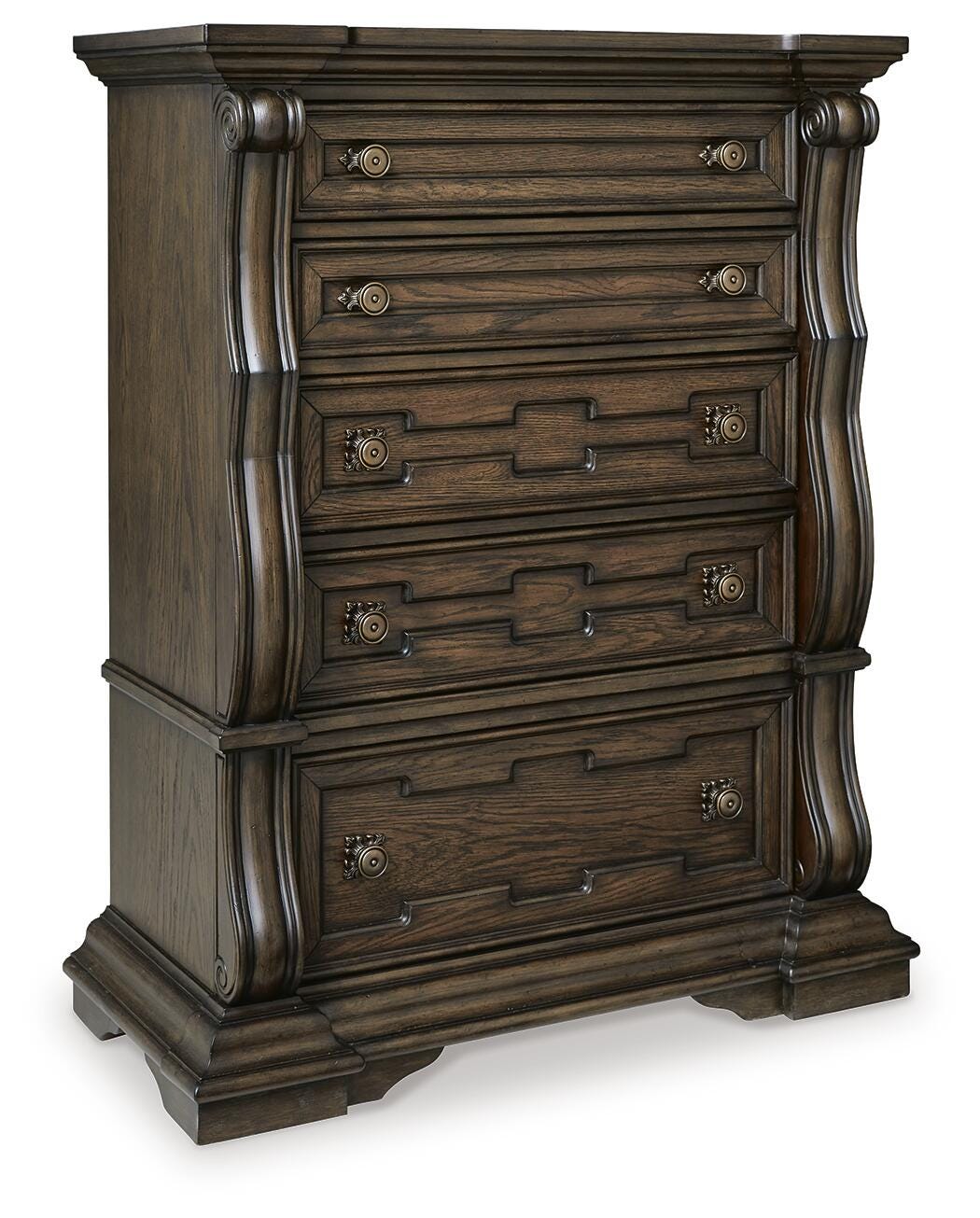 Maylee King Panel Bed, Dresser, Mirror, Chest and Nightstand
