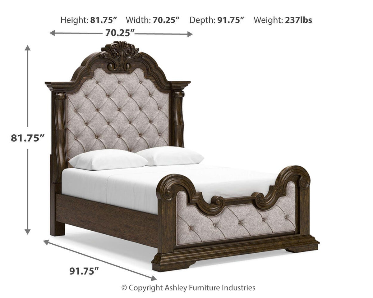 Maylee Upholstered Bed Set - Queen, 2 Nightstands