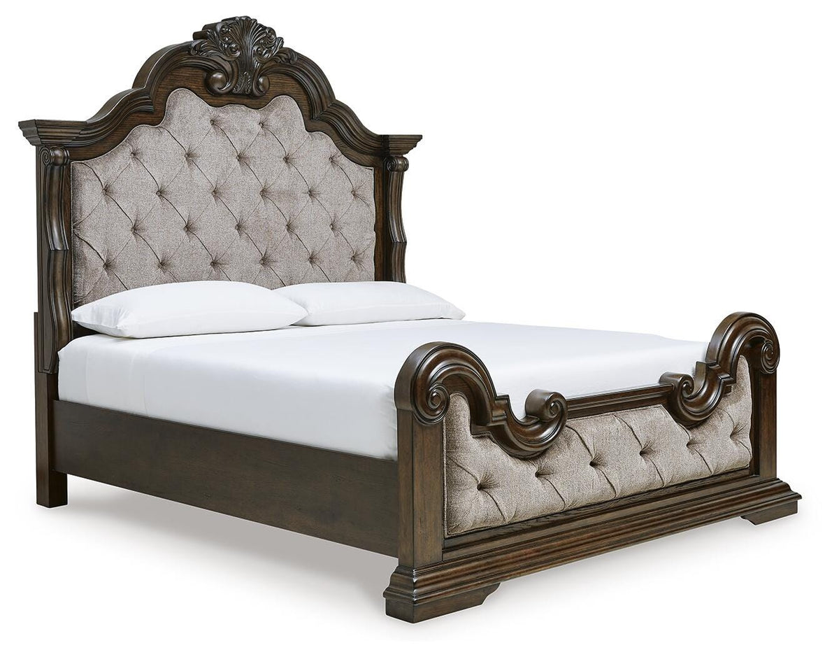 Maylee Upholstered Bed Set - Queen, Dresser