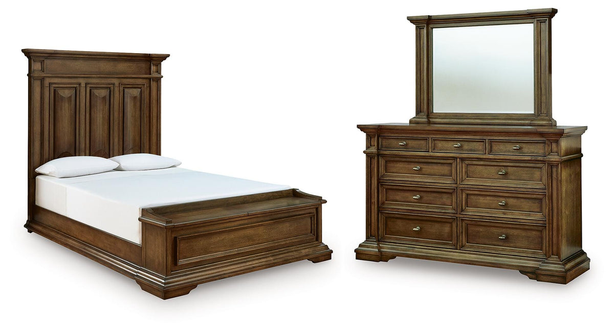 Frantanna Queen Panel Storage Bed, Dresser and Mirror