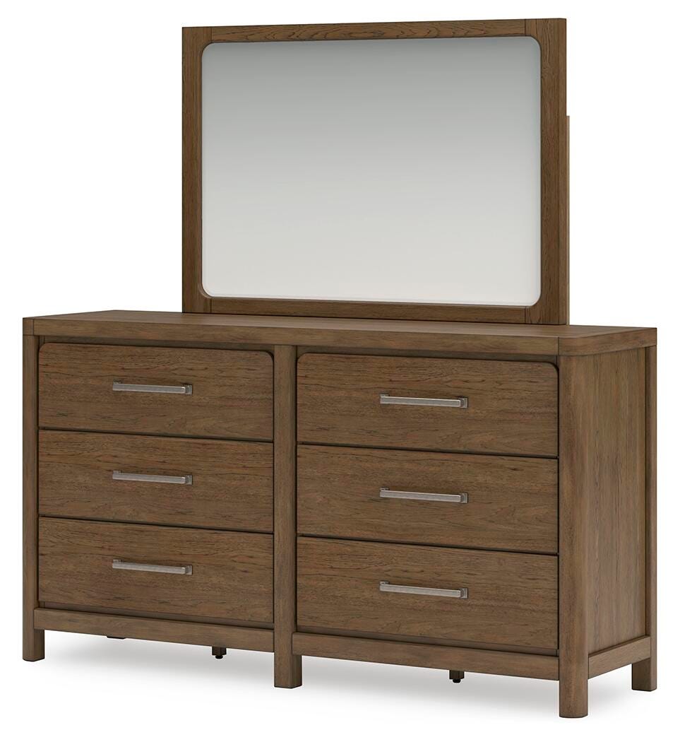 Cabalynn Queen Panel Bed with Storage, Dresser and Mirror
