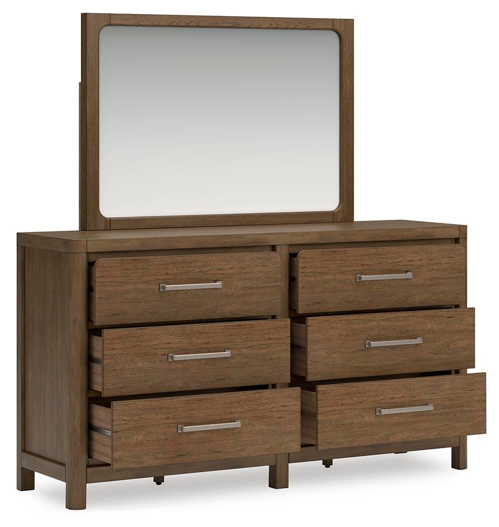 Cabalynn King Upholstered Bed, Dresser, Mirror and Nightstand