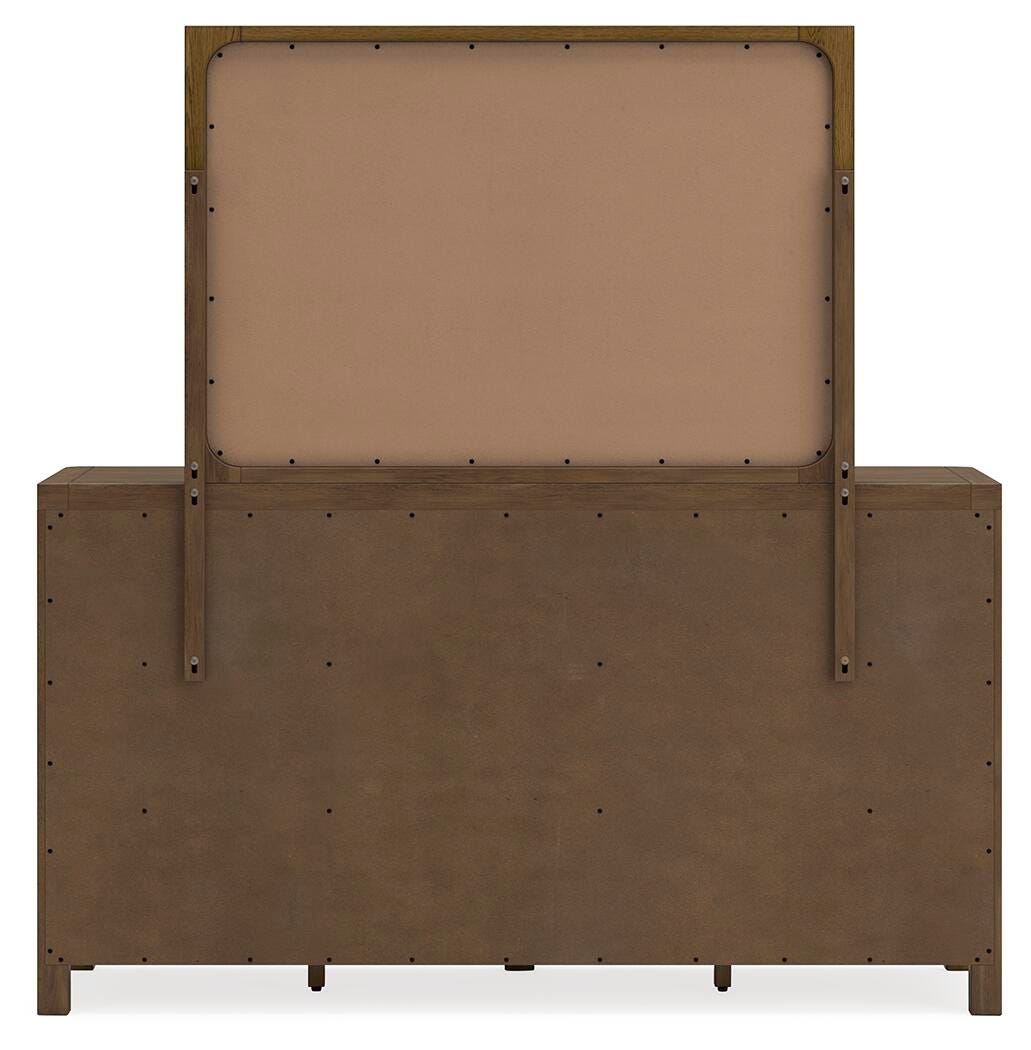 Cabalynn Queen Panel Bed with Storage, Dresser and Mirror