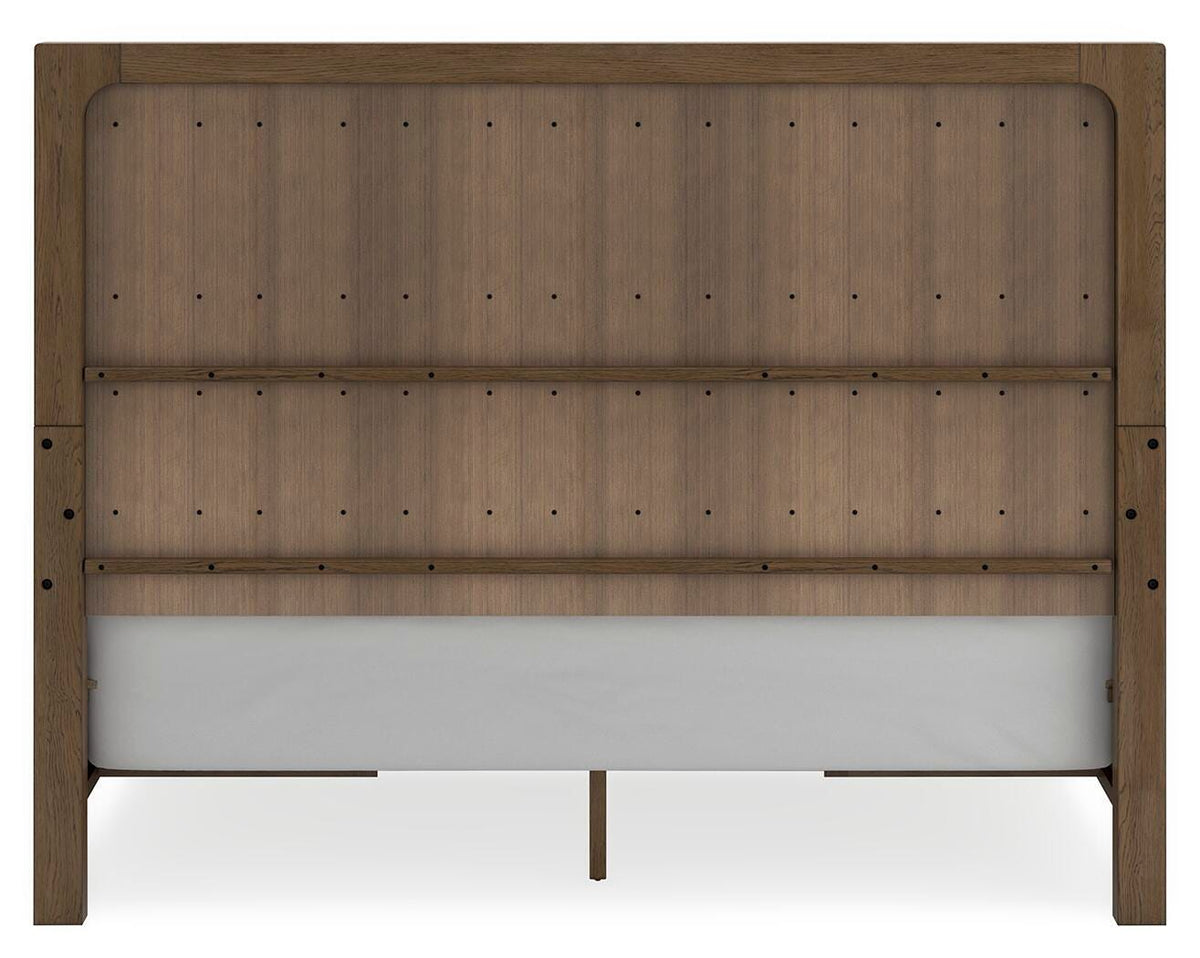 Cabalynn California King Panel Bed with Storage, Dresser and Mirror