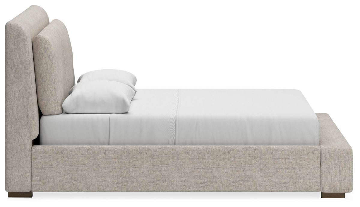 Cabalynn Queen Upholstered Bed, Dresser and Mirror