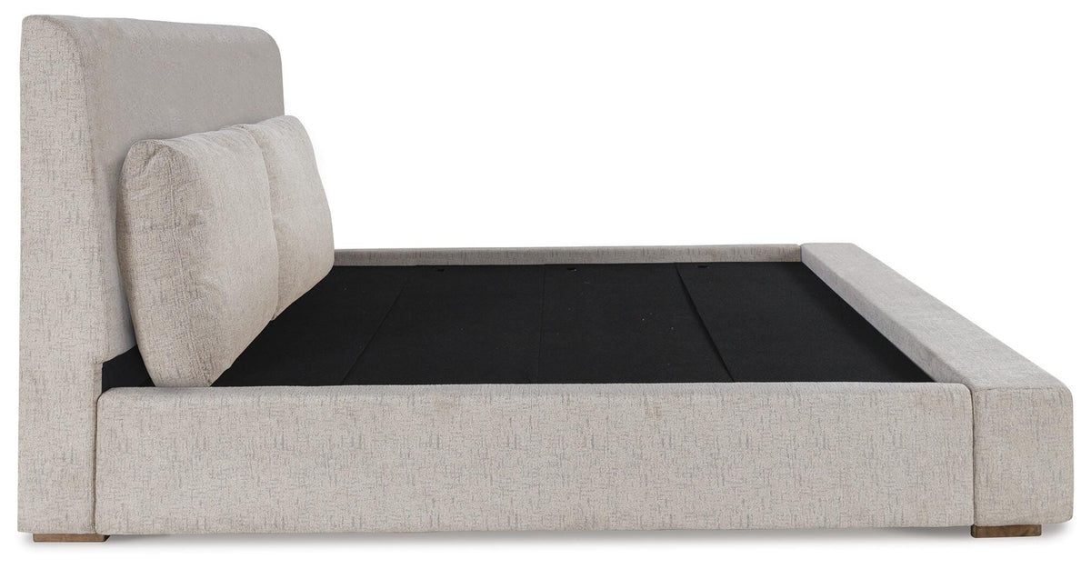 Cabalynn King Upholstered Bed, Dresser, Mirror and Nightstand
