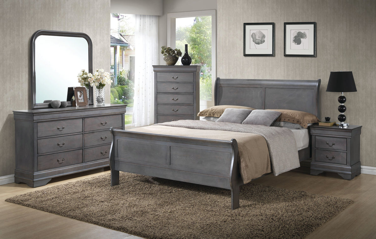 Louis Philippe Grey Nightstand